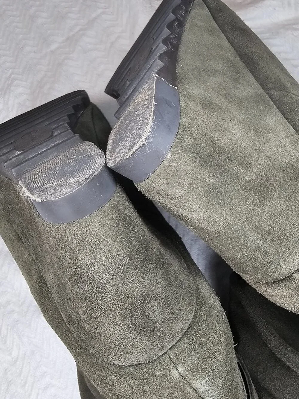 Earthies Raphaelle 2.75” Wedge Heel Slouchy Over The Knee Suede Boots 8.5B Pine